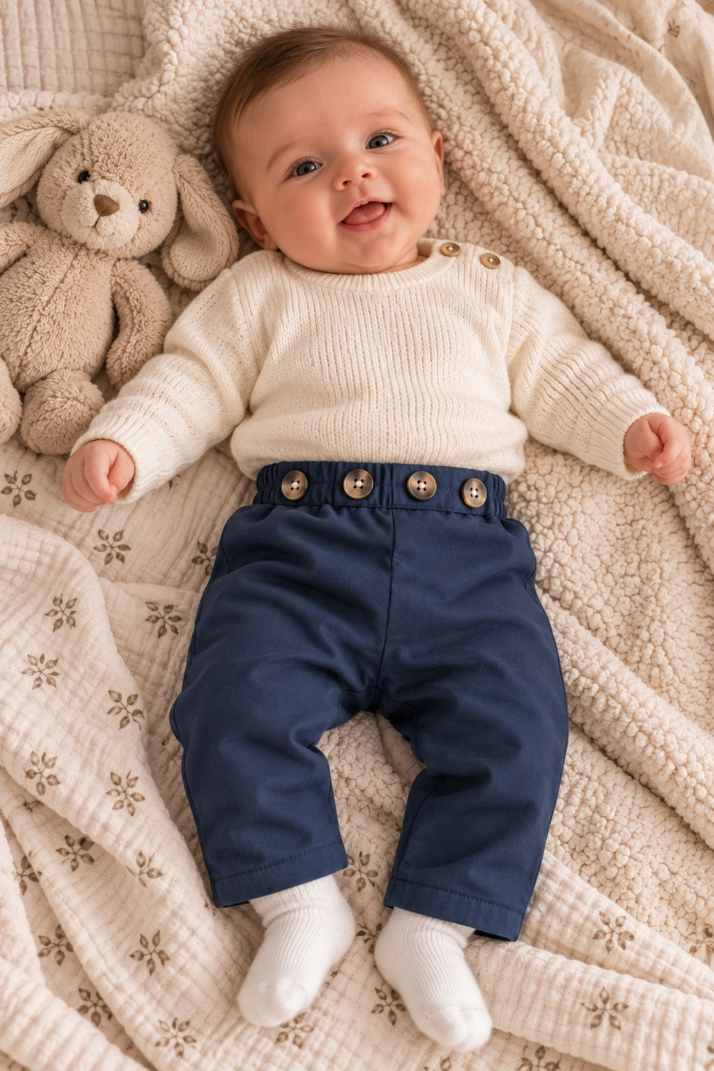 Pantalon bébé bleu marine 1/3mois – SHEIN