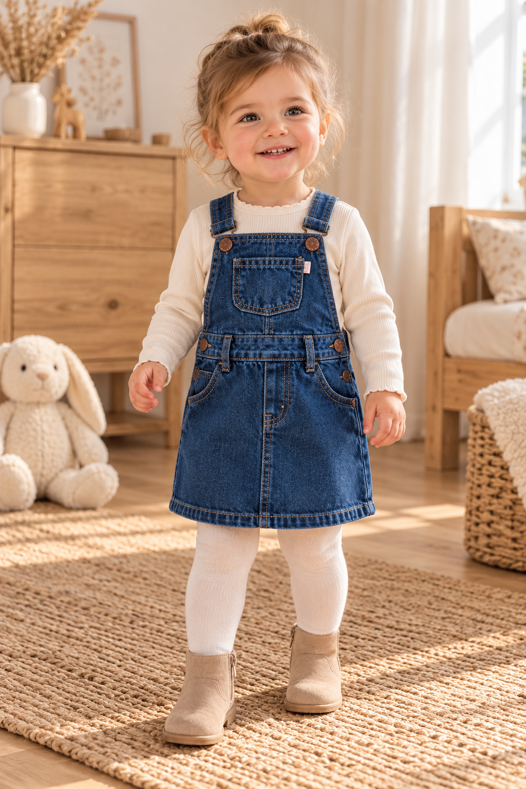 Robe salopette en jean Orchestra fille – 18 mois