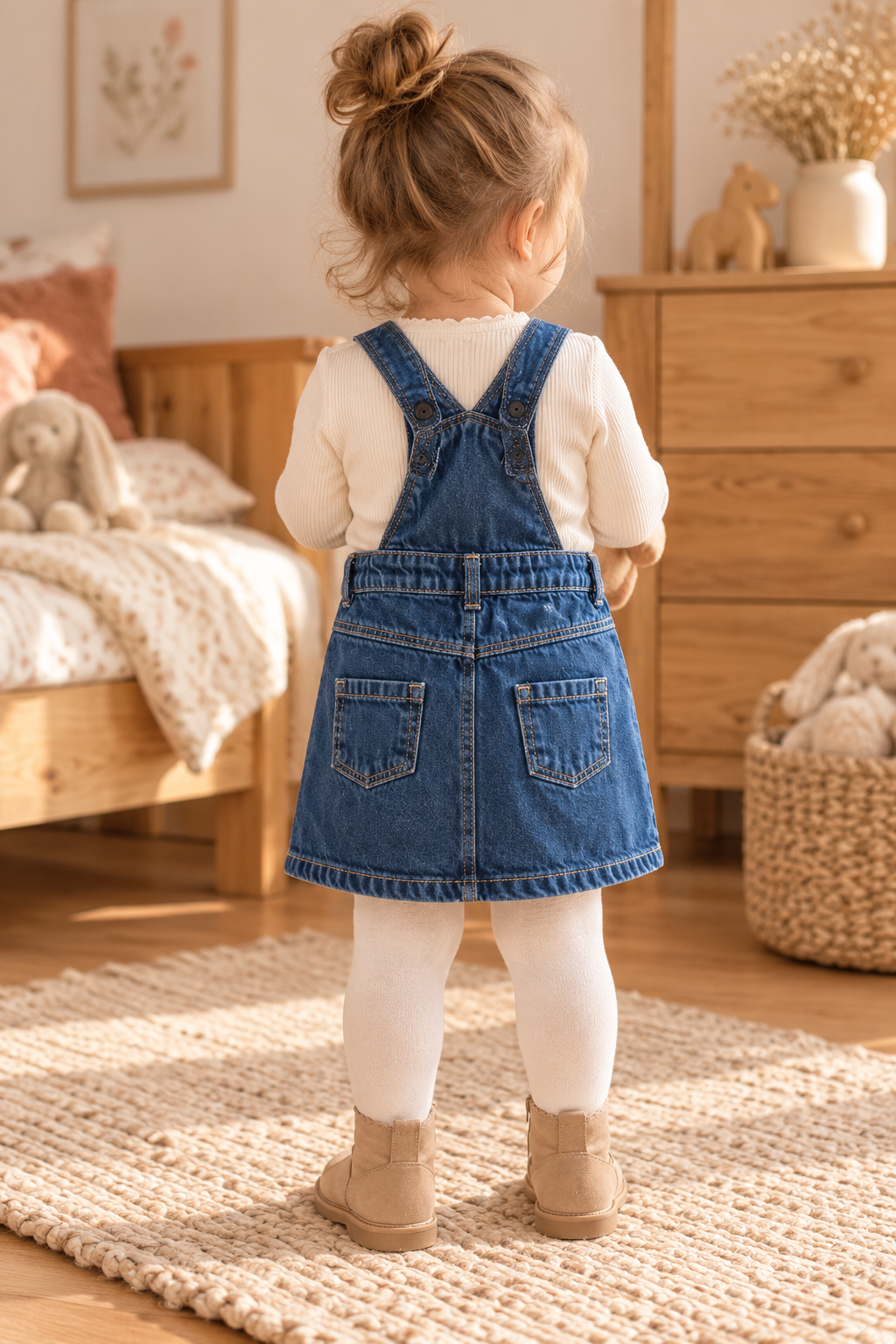 Robe salopette en jean Orchestra fille – 18 mois