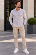 Chemise homme à carreaux bleu et blanc – Taille XL 43/44