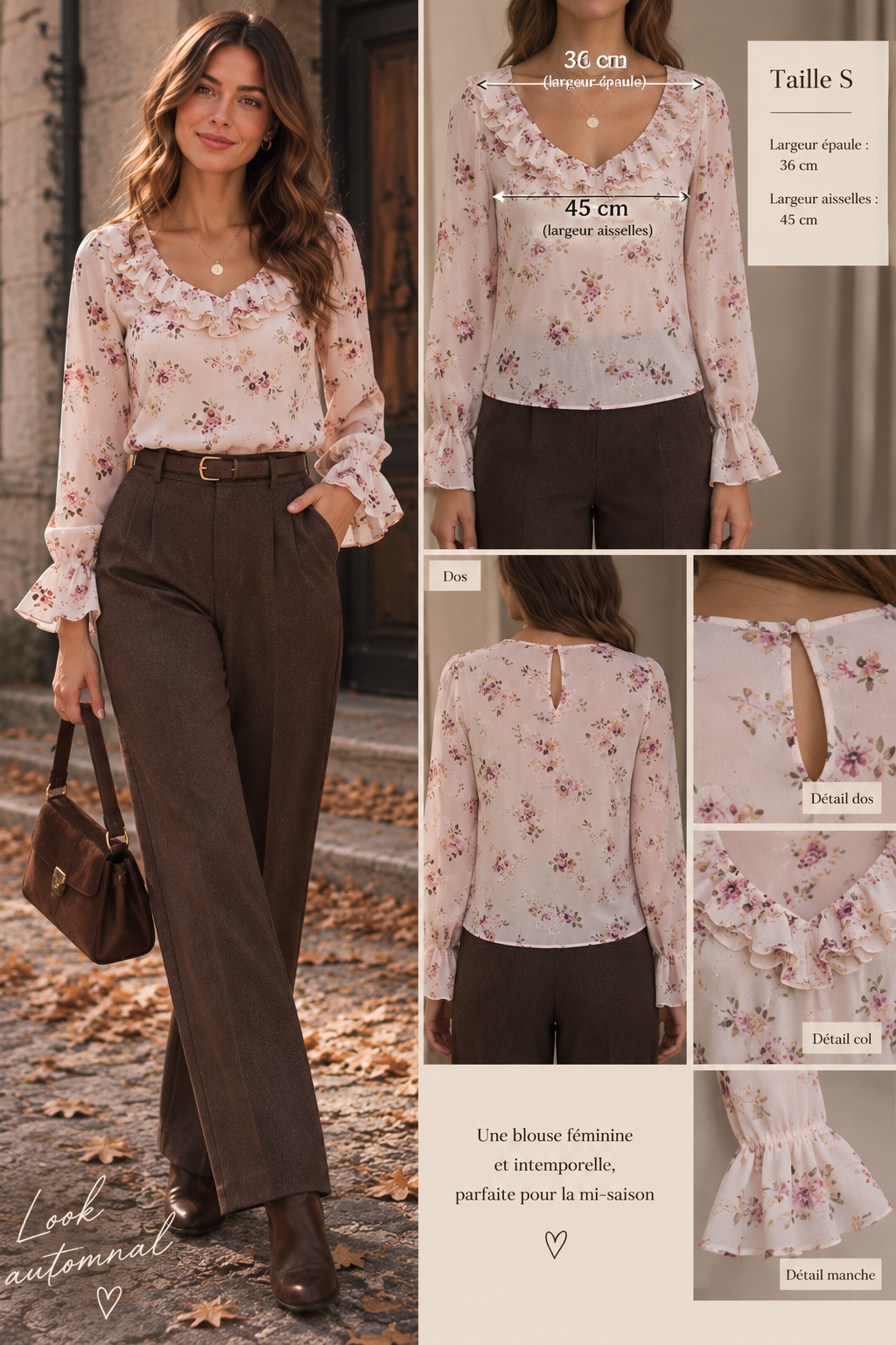 Blouse fleurie Bershka femme taille S