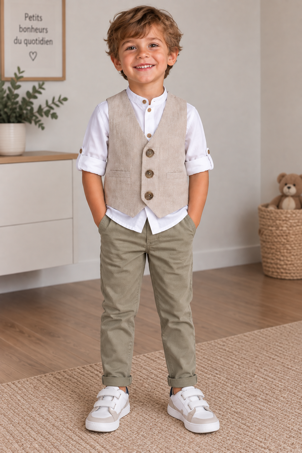 Gilet sans manches beige Kidkanai – 4 ans / 104 cm